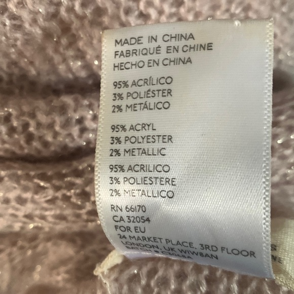 Anthro “Pins & Needles” Dusty Pink W/ Rose Gold Shimmer Infinity Scarf - Picture 5 of 5